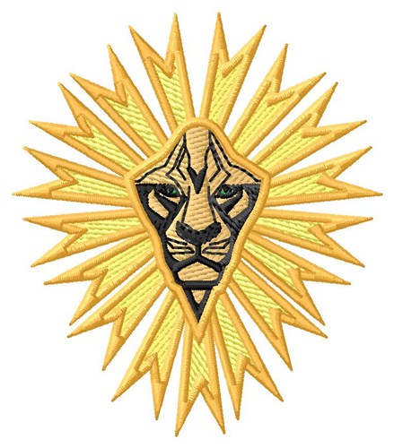 Sun Lion Head Machine Embroidery Design