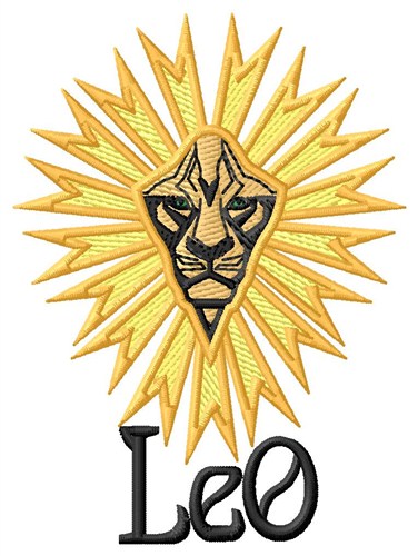 Sun Lion Leo Machine Embroidery Design
