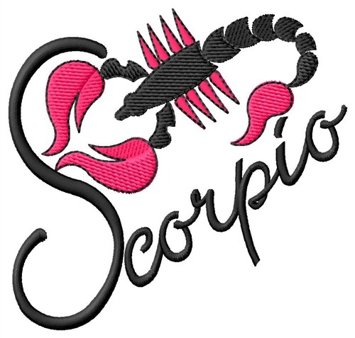 Scorpio Scorpion Machine Embroidery Design