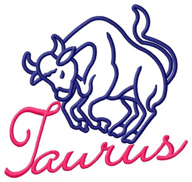 Picture of Taurus Bull Outline Machine Embroidery Design