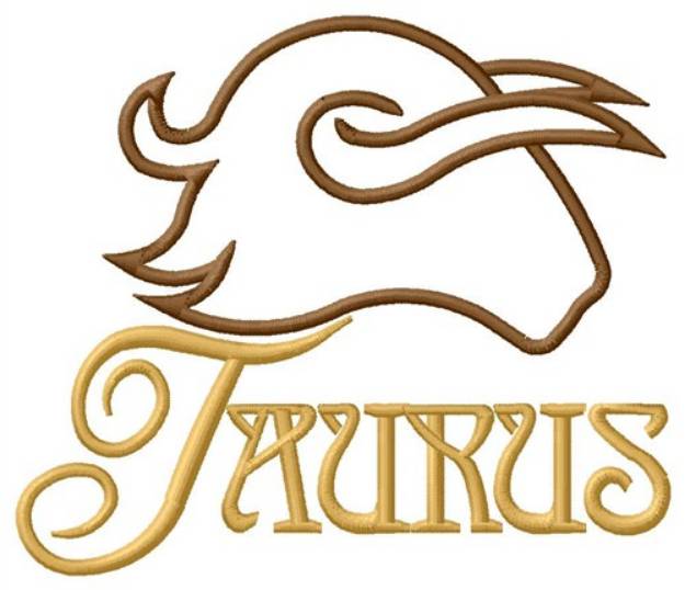 Picture of Taurus Bull Head Outline Machine Embroidery Design