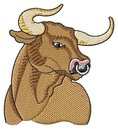 Bull Head Machine Embroidery Design