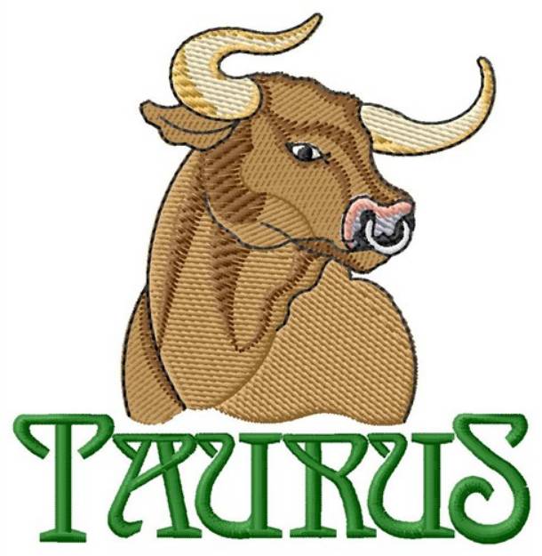Picture of Taurus Bull Head Machine Embroidery Design