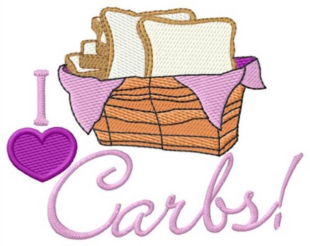 Picture of I Love Carbs Machine Embroidery Design