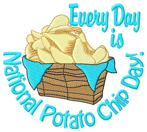 Potato Chip Day Machine Embroidery Design