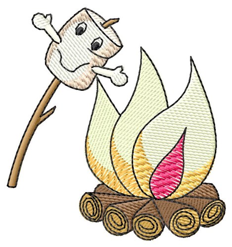 Marshmallow and Fire Machine Embroidery Design