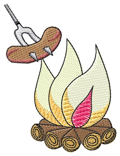 Hot Dog and Fire Machine Embroidery Design