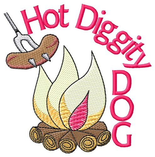 Hot Diggity Dog Machine Embroidery Design