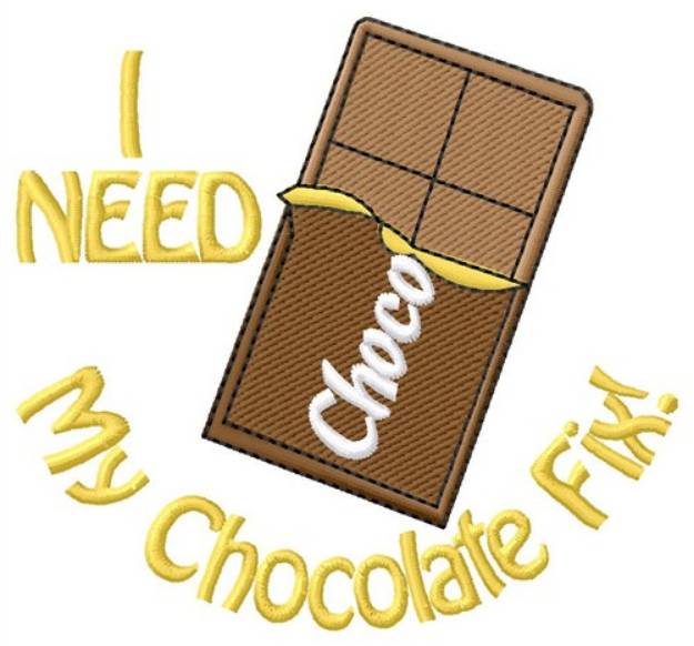 Picture of Need My Chocolate Fix Machine Embroidery Design