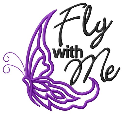 Fly With Me Butterfly Machine Embroidery Design