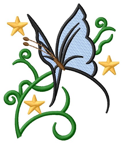 Swirly Butterfly Machine Embroidery Design