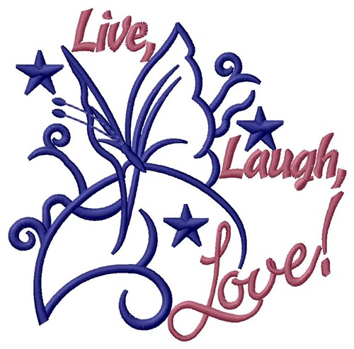 Live Laugh Love Machine Embroidery Design