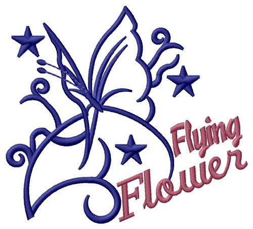 Flying Flower Machine Embroidery Design