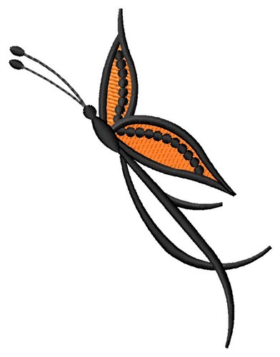 Skinny Butterfly Machine Embroidery Design
