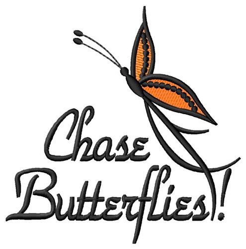 Chase Butterflies Machine Embroidery Design