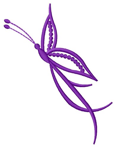 Skinny Butterfly Outline Machine Embroidery Design