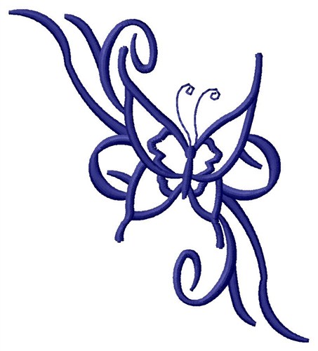 Fancy Butterfly Outline Machine Embroidery Design