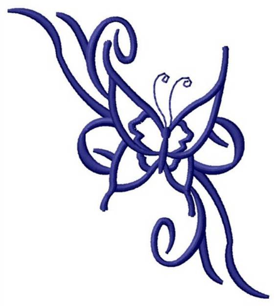 Picture of Fancy Butterfly Outline Machine Embroidery Design