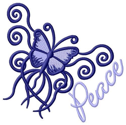 Butterfly Peace Machine Embroidery Design