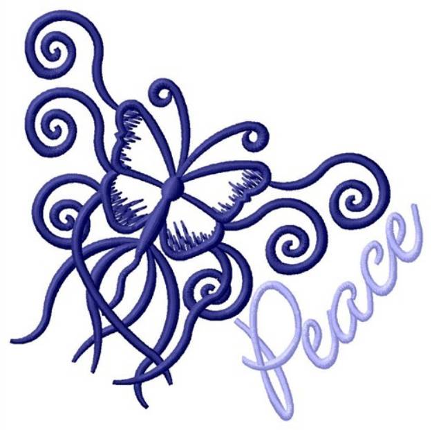 Picture of Peace Butterfly Machine Embroidery Design