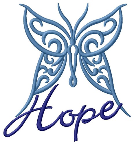 Hope Butterfly Outline Machine Embroidery Design