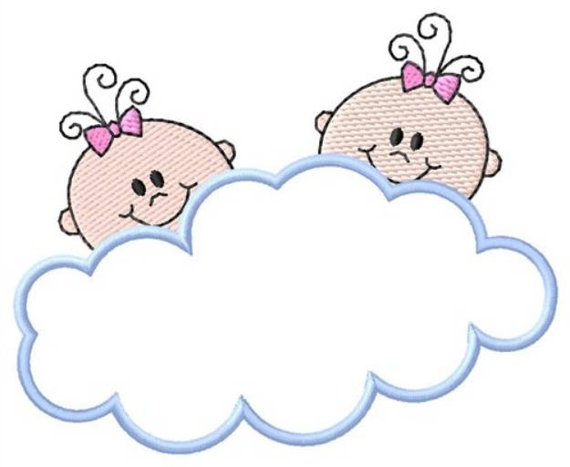 Picture of Girl Twins Machine Embroidery Design