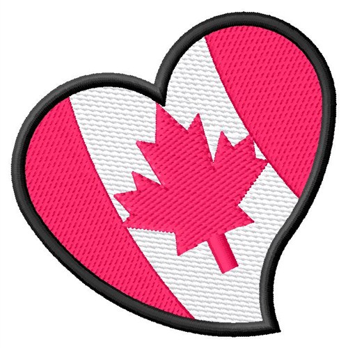 Canadian Heart Machine Embroidery Design