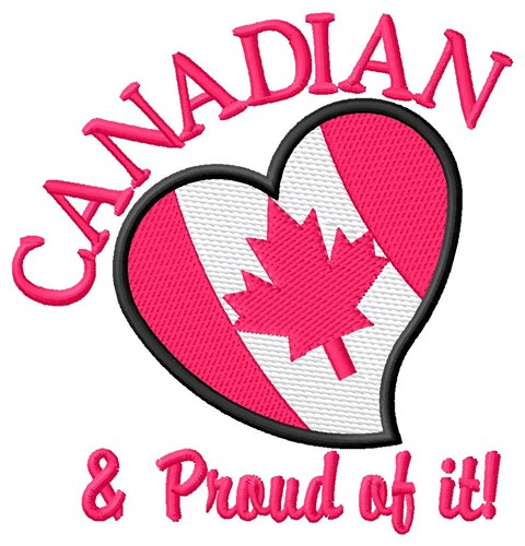 Canadian And Proud Machine Embroidery Design