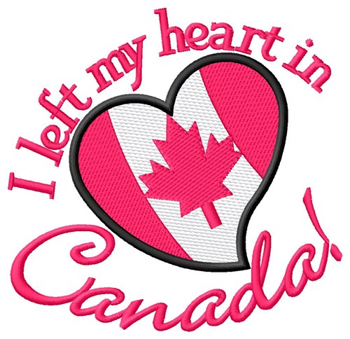Left Heart In Canada Machine Embroidery Design