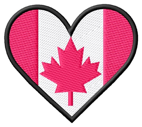 Canadian Heart Machine Embroidery Design