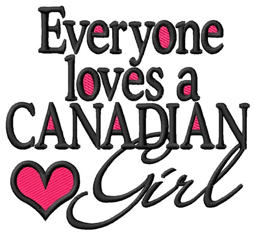 Canadian Girl Machine Embroidery Design