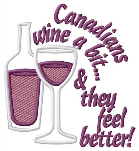 Picture of Canadians Wine Machine Embroidery Design