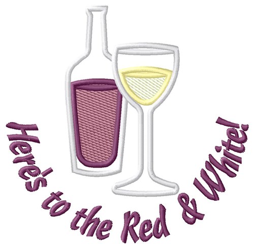 Red & White Wine Machine Embroidery Design