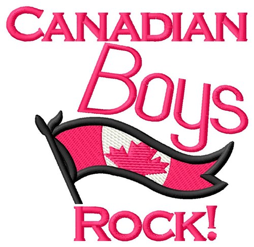 Canadian Boys Rock Machine Embroidery Design