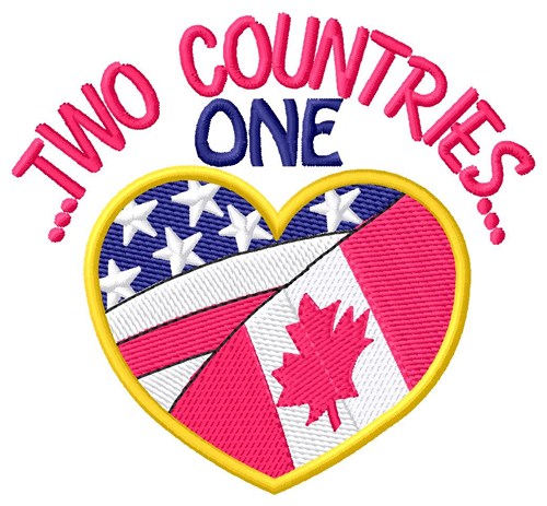 Two Countries One Heart Machine Embroidery Design
