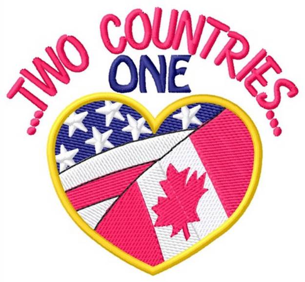 Picture of Two Countries One Heart Machine Embroidery Design