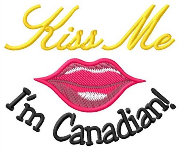 Picture of Kiss Me Im Canadian Machine Embroidery Design