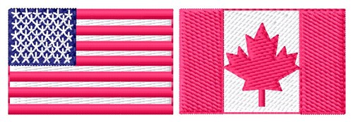 Two Flags Machine Embroidery Design