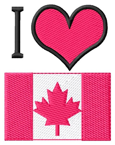 I Heart Canada Machine Embroidery Design