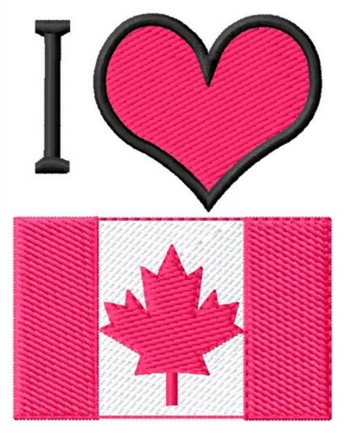 Picture of I Heart Canada Machine Embroidery Design