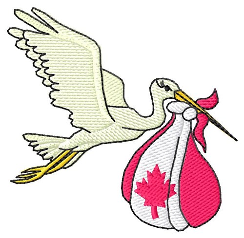 Canadian Stork Machine Embroidery Design
