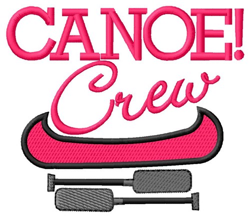 Canoe Crew Machine Embroidery Design