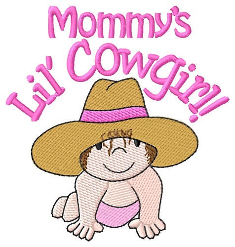Mommys Lil Cowgirl Machine Embroidery Design