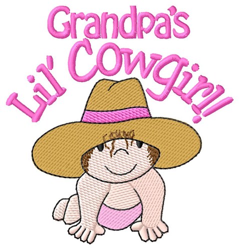 Grandpas Lil Cowgirl Machine Embroidery Design