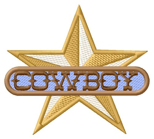Cowboy Star Machine Embroidery Design