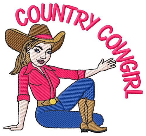 Country Cowgirl Machine Embroidery Design