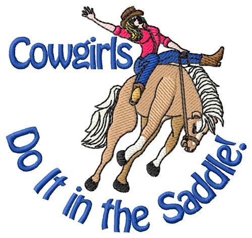 Cowgirls In The Saddle Machine Embroidery Design