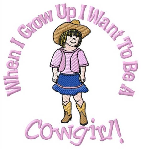 Picture of Grow Up Cowgirl Machine Embroidery Design