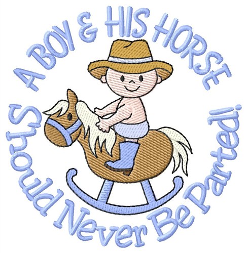 Boy And His Horse Machine Embroidery Design