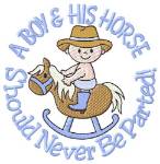 Picture of Boy And His Horse Machine Embroidery Design